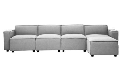 Noosa & Co. Living Toulouse Grey Fabric Armless Sofa House of Isabella UK