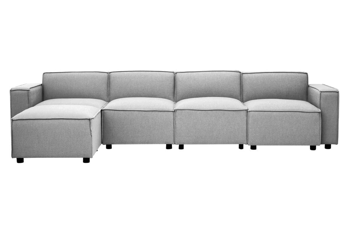 Noosa & Co. Living Toulouse Grey Fabric Armless Sofa House of Isabella UK