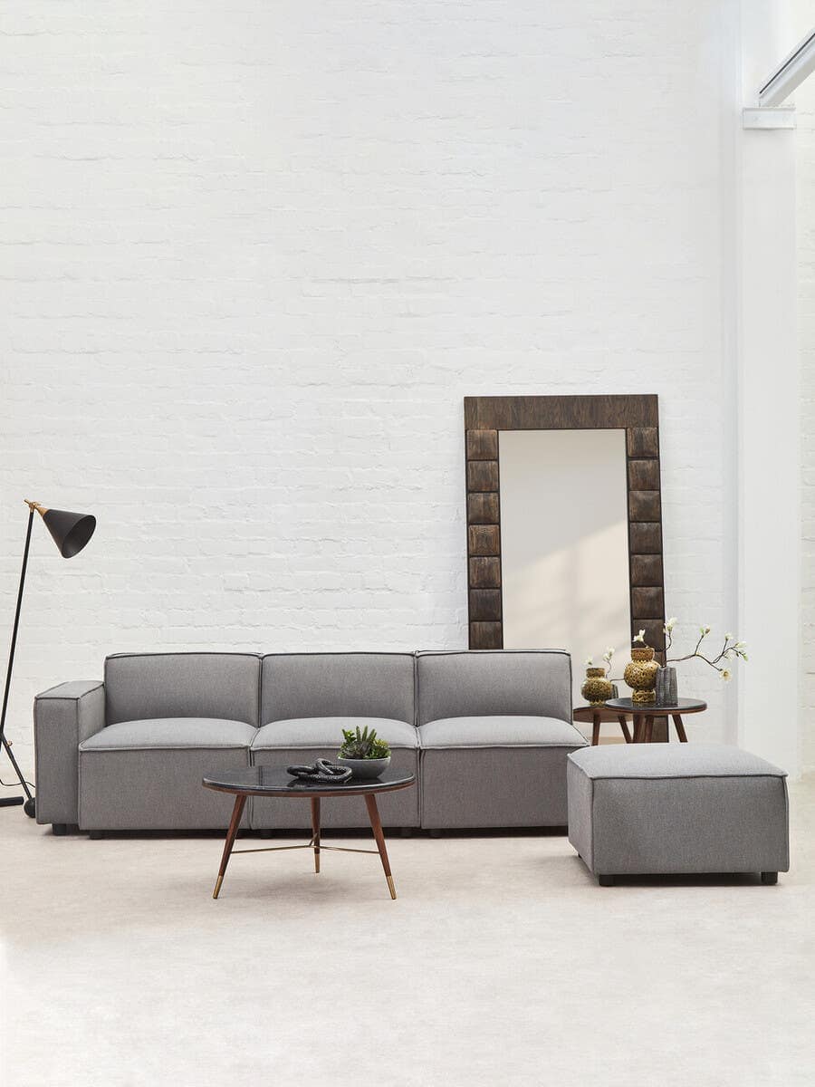 Noosa & Co. Living Toulouse Grey Fabric Armless Sofa House of Isabella UK