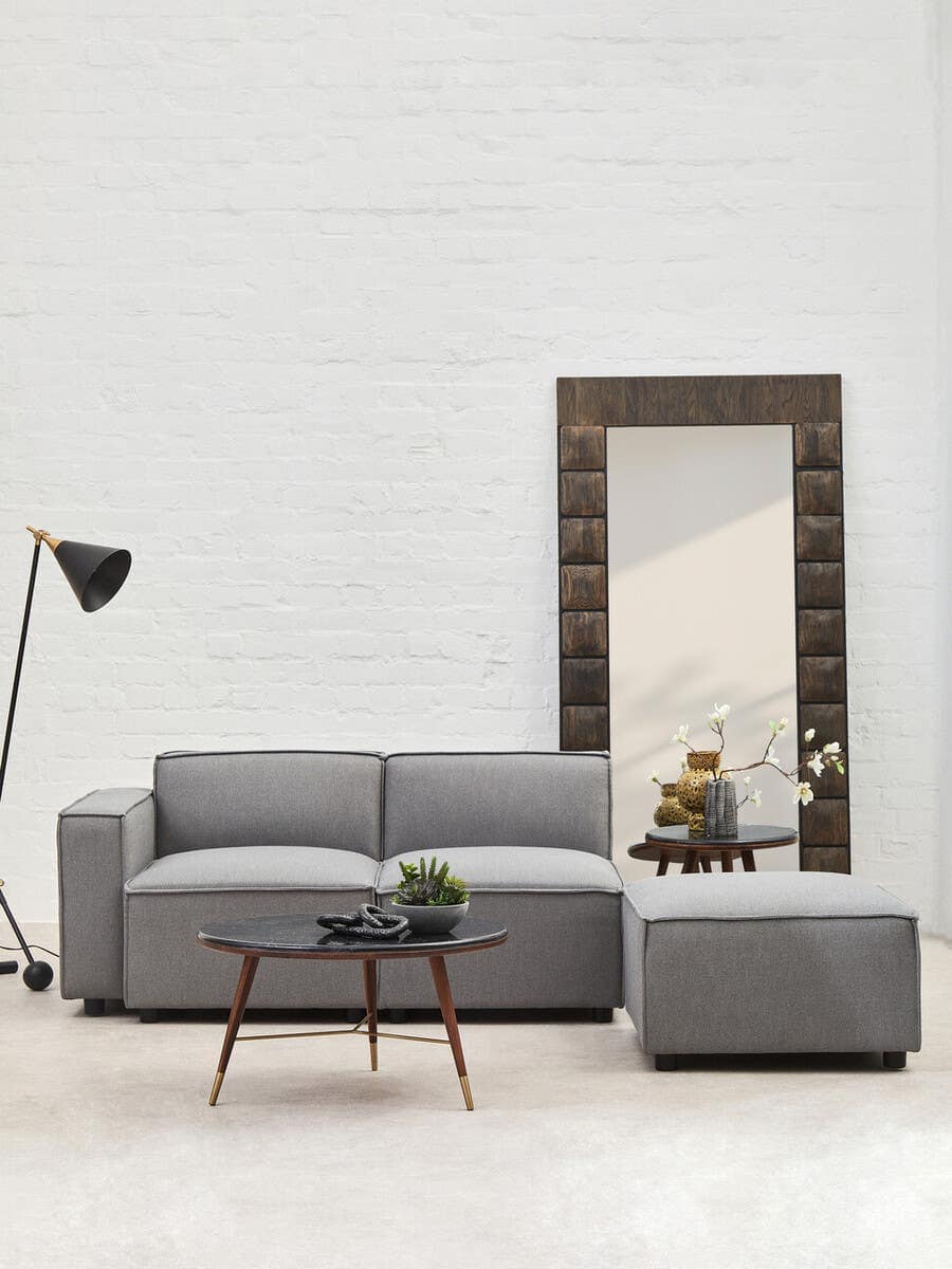 Noosa & Co. Living Toulouse Grey Fabric Sofa Ottoman House of Isabella UK