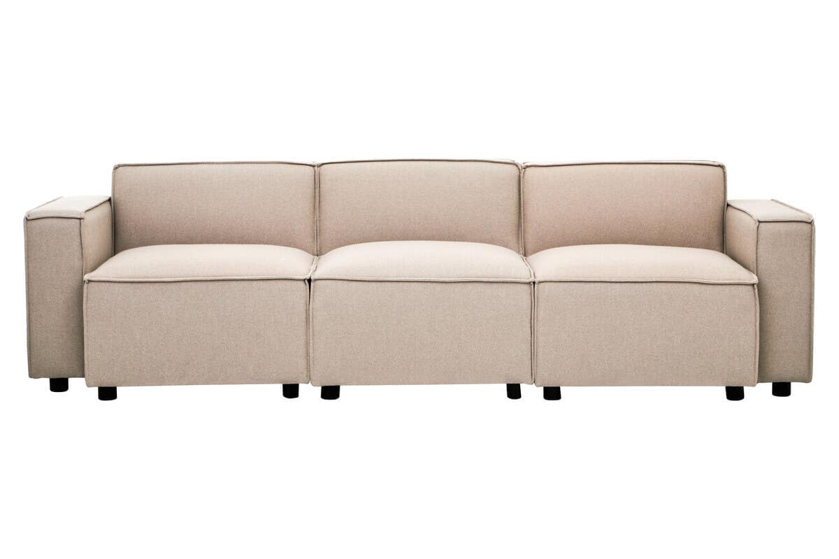 Noosa & Co. Living Toulouse Natural Fabric Armless Sofa. House of Isabella UK