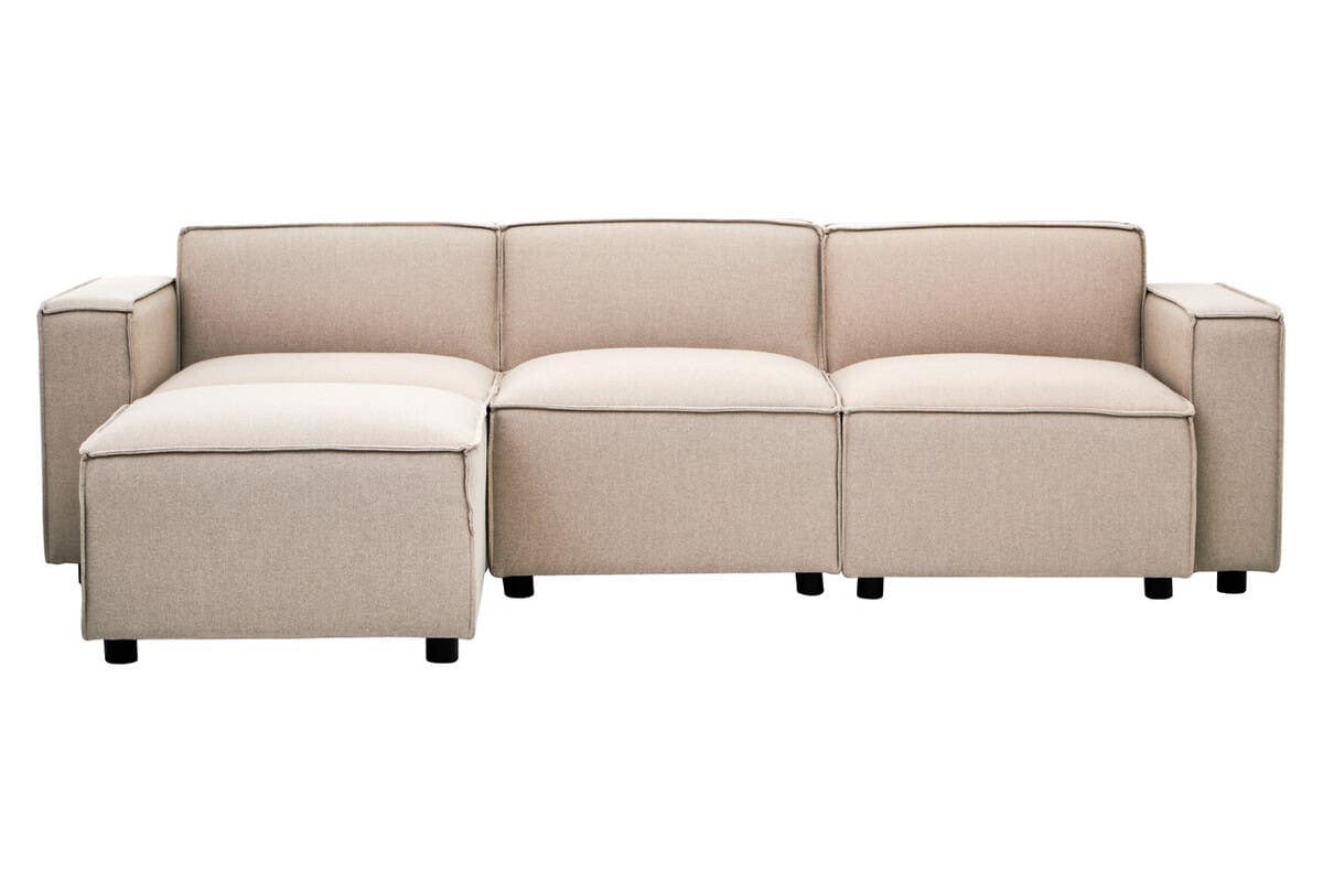 Noosa & Co. Living Toulouse Natural Fabric Armless Sofa. House of Isabella UK