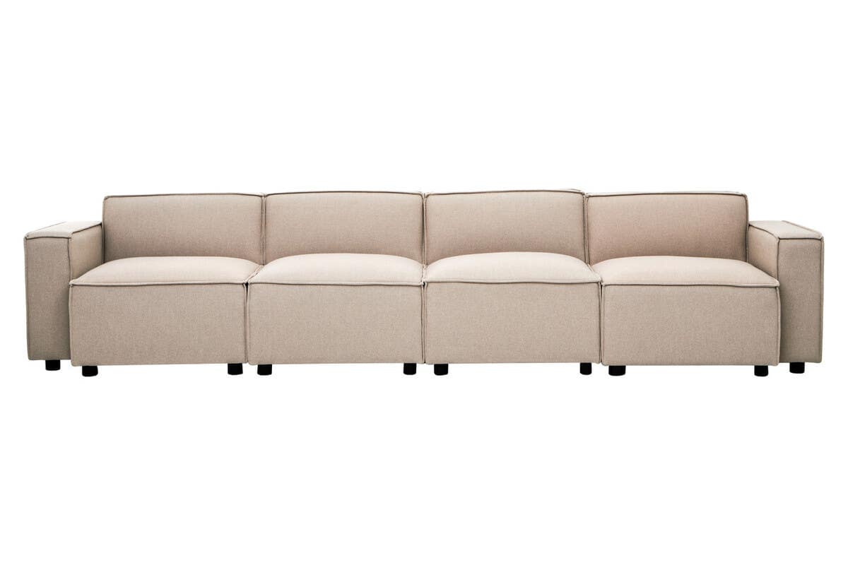 Noosa & Co. Living Toulouse Natural Fabric Armless Sofa. House of Isabella UK