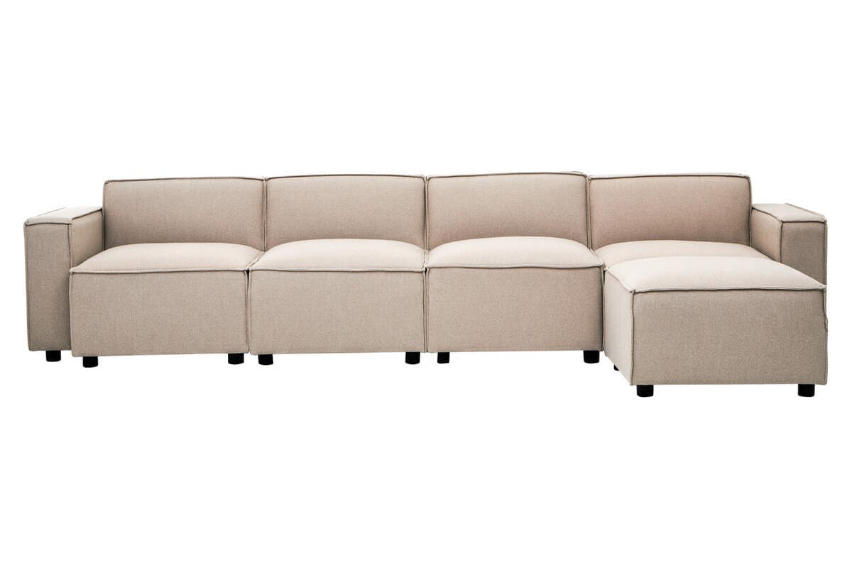 Noosa & Co. Living Toulouse Natural Fabric Armless Sofa. House of Isabella UK