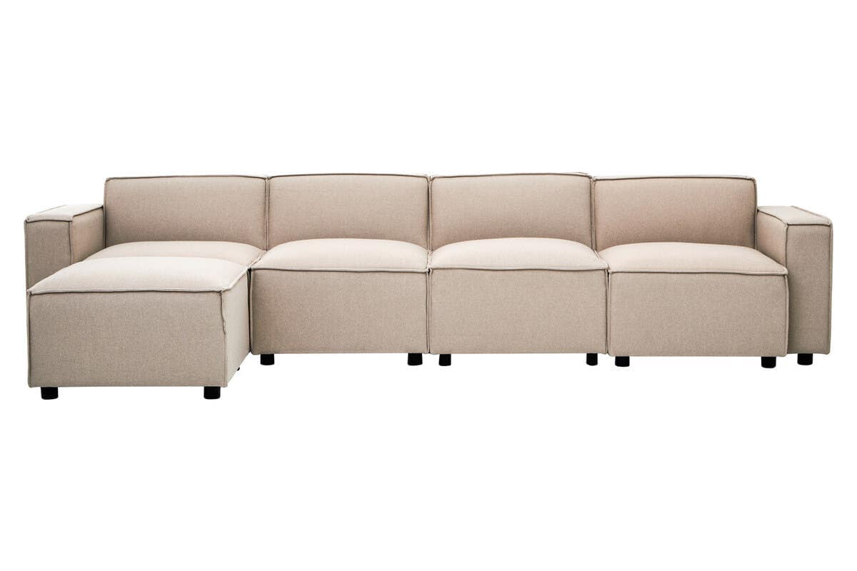 Noosa & Co. Living Toulouse Natural Fabric Armless Sofa. House of Isabella UK