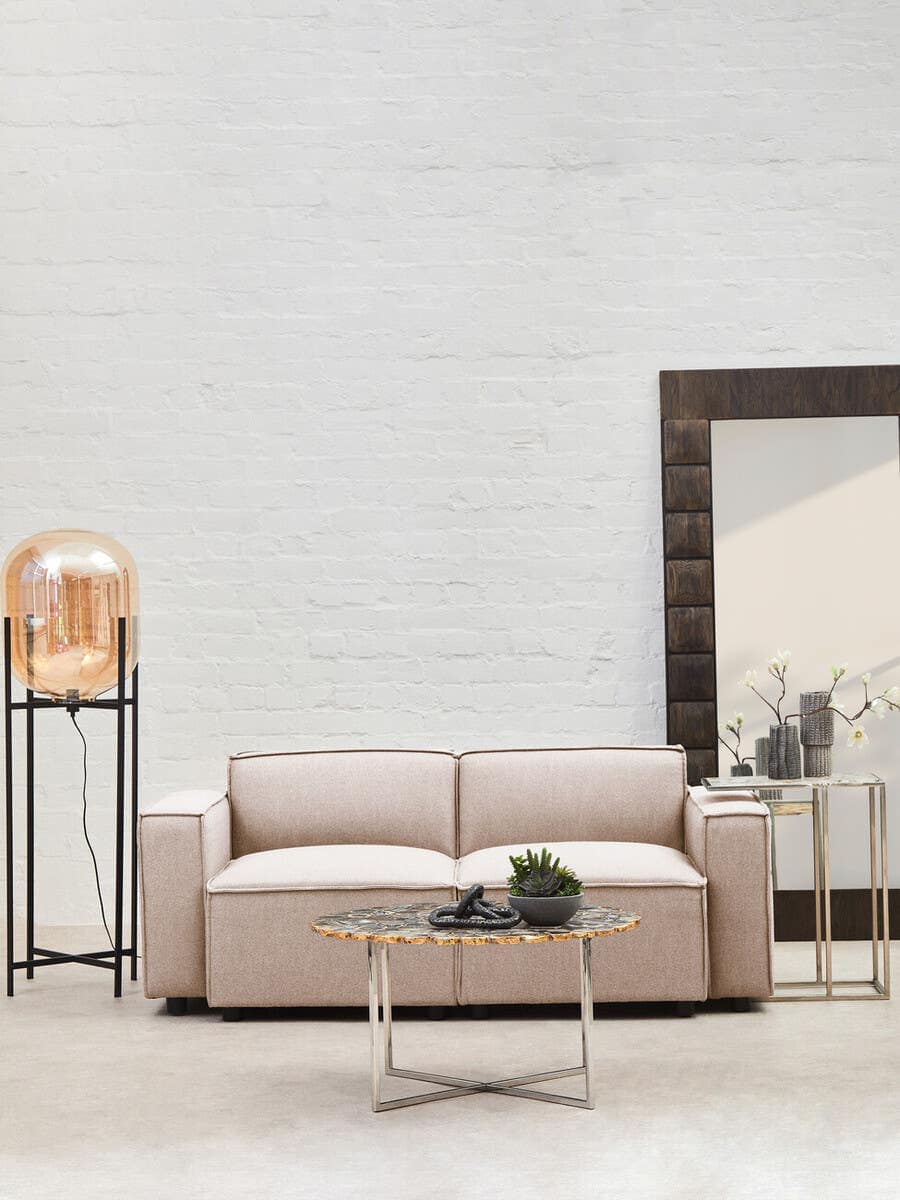 Noosa & Co. Living Toulouse Natural Fabric Armless Sofa. House of Isabella UK