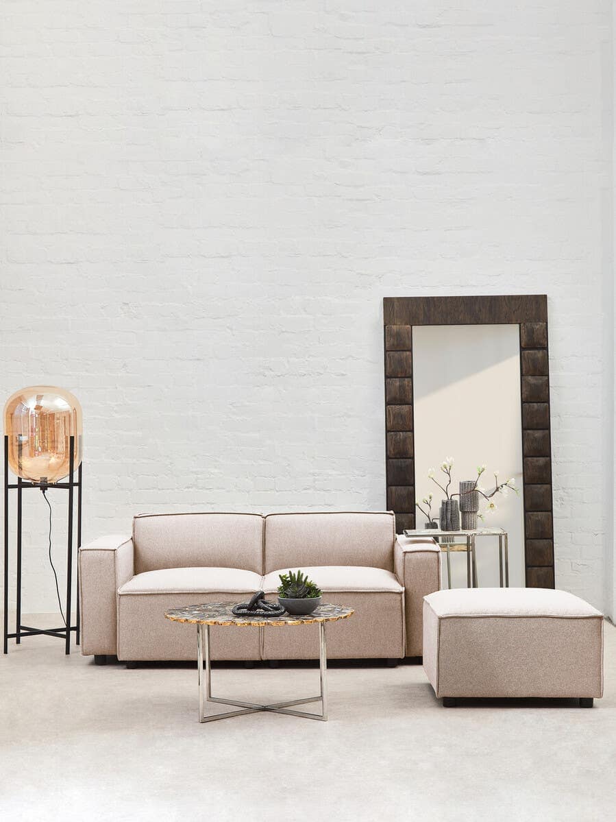 Noosa & Co. Living Toulouse Natural Fabric Armless Sofa. House of Isabella UK