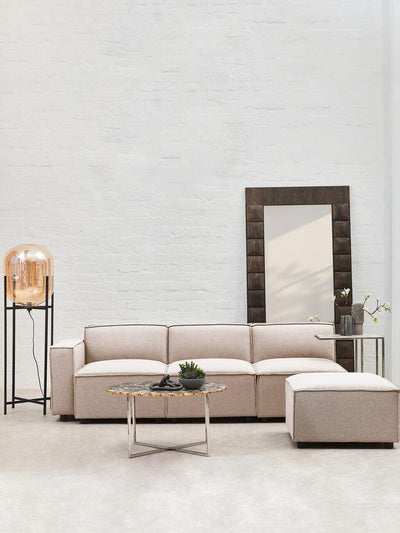 Noosa & Co. Living Toulouse Natural Fabric Armless Sofa. House of Isabella UK