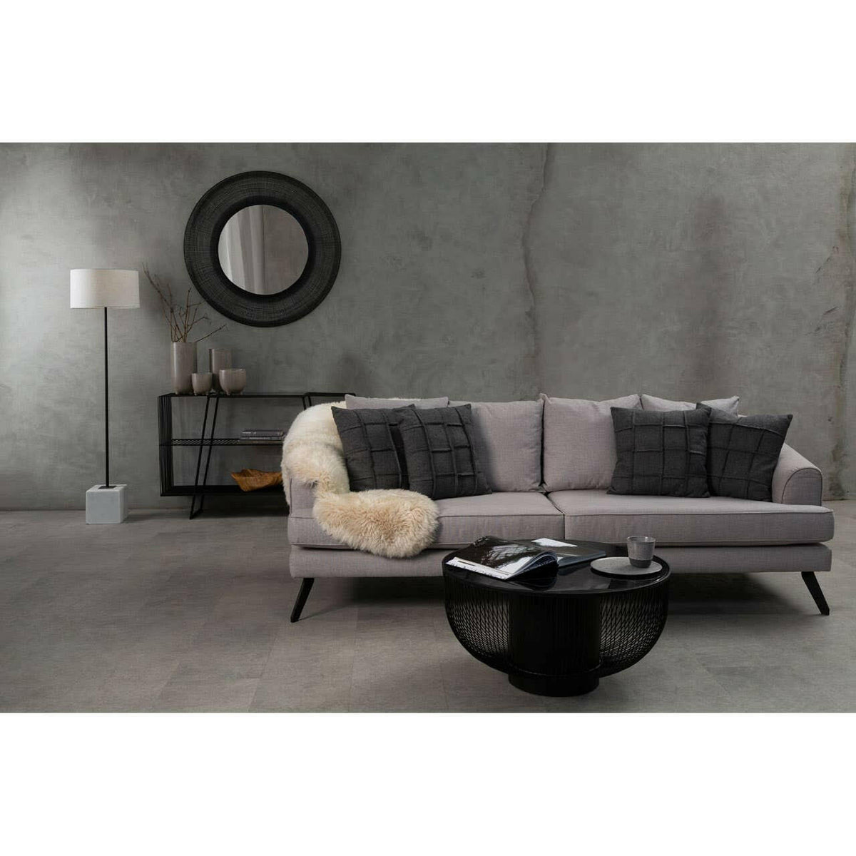 Trento Coffee Table With Black Glass Top.
