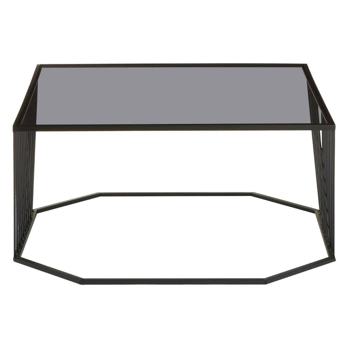 Trento Coffee Table With Grey Glass Top.