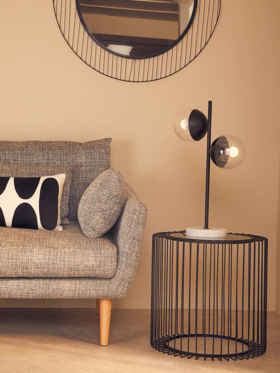 Noosa & Co. Living Trento Round End Table With Glass Top House of Isabella UK