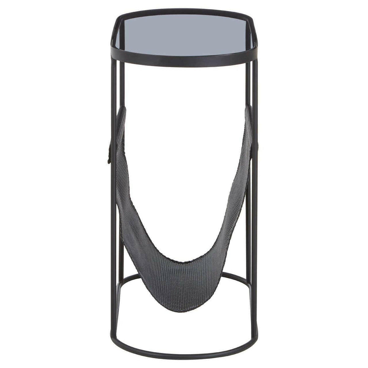 Trento Side Table With Grey Glass Top.