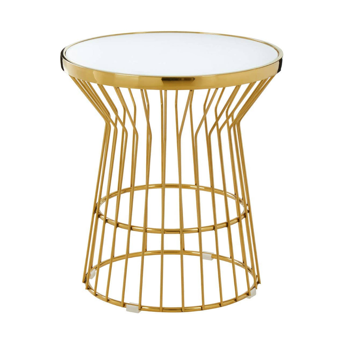 Tula Gold Finish Corset Base Side Table.