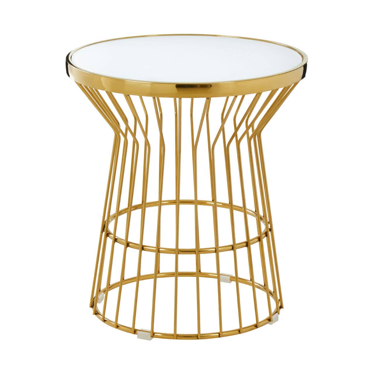 Noosa & Co. Living Tula Gold Finish Corset Base Side Table House of Isabella UK