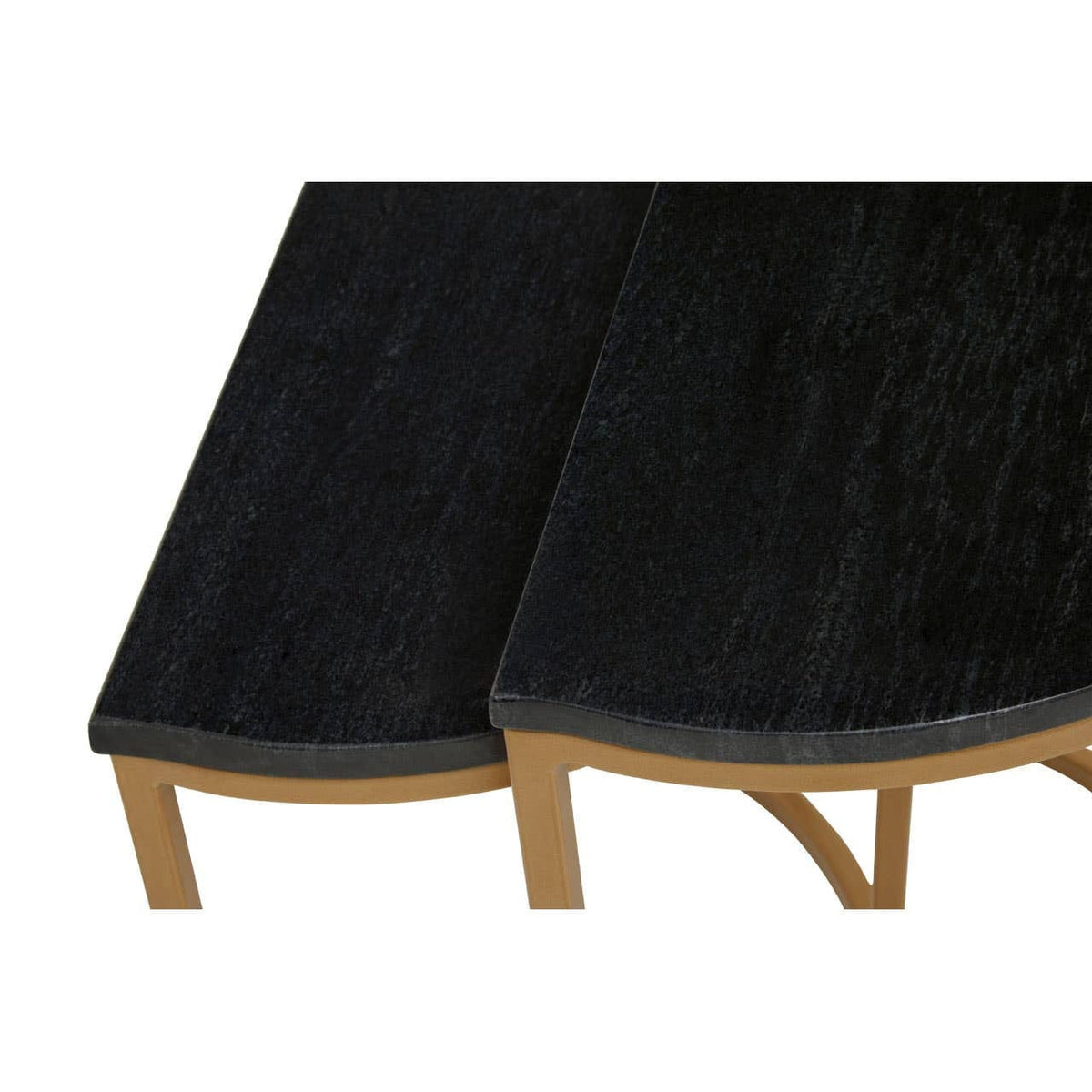 Noosa & Co. Living Varana Nest Of Two Half Moon Black Marble Top Tables House of Isabella UK