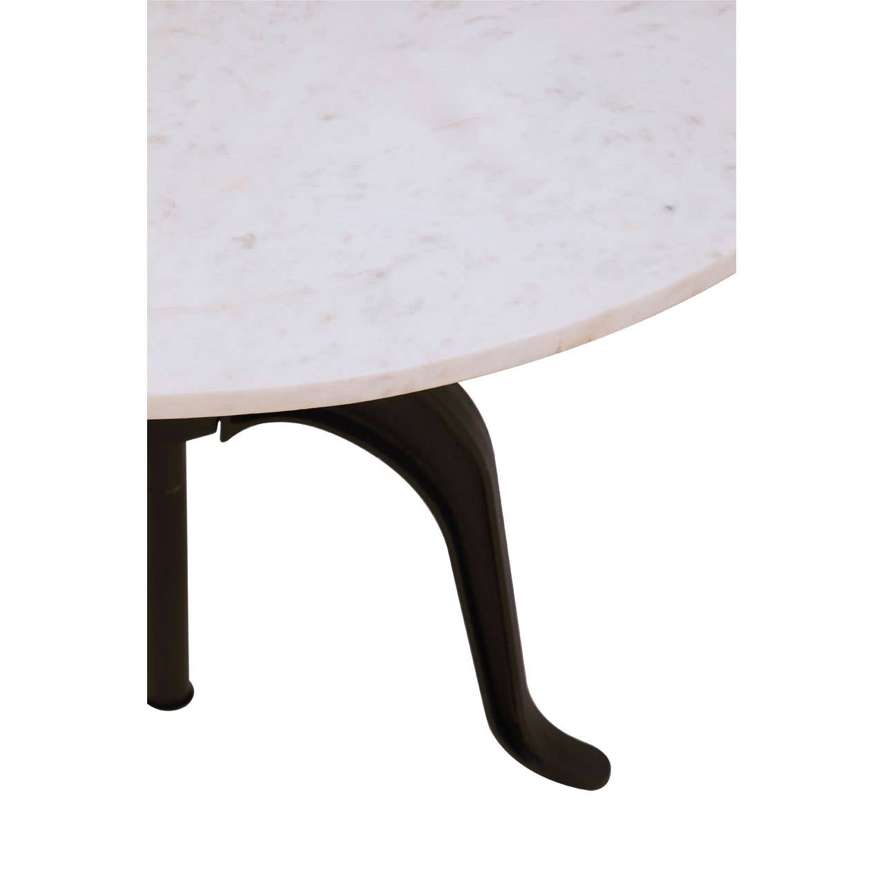 Noosa & Co. Living Vasco Three Leg Small White Marble Iron Table House of Isabella UK