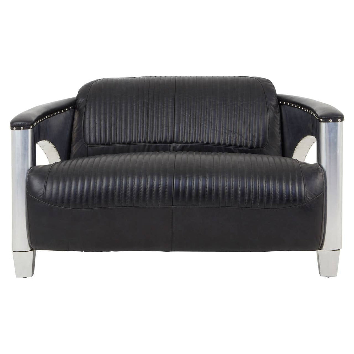 Noosa & Co. Living Victor 2 Seat Black Leather Sofa House of Isabella UK