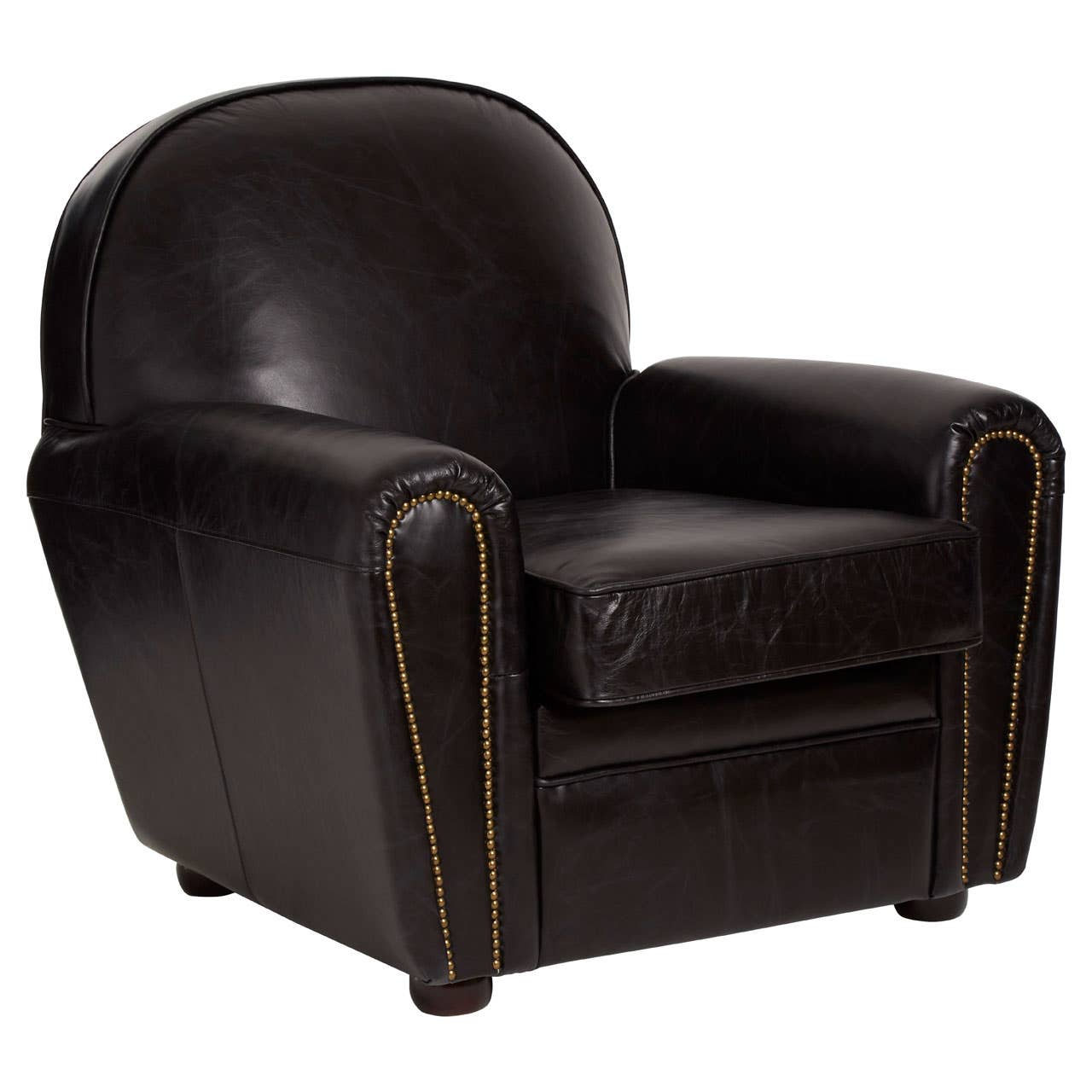 Noosa & Co. Living Victor Black Leather Classic Armchair House of Isabella UK