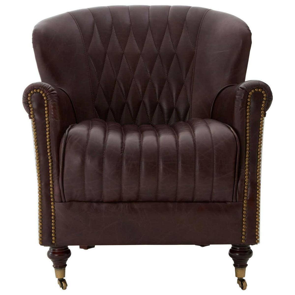 Victor Coffee Leather Armchair.