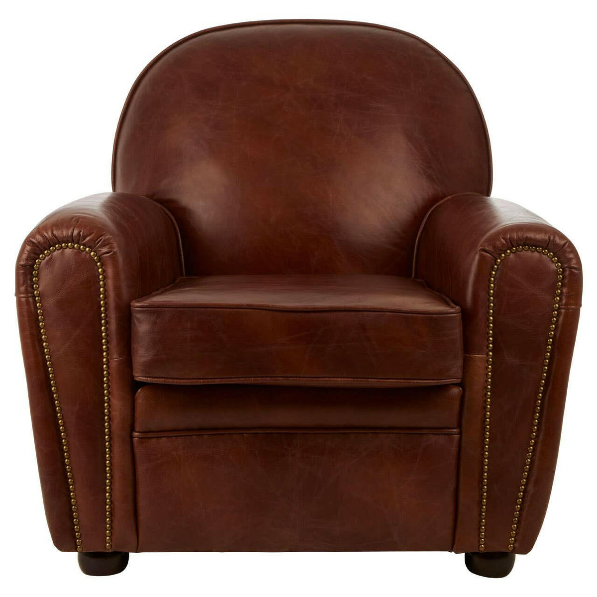 Victor Coffee Leather Classic Armchair.