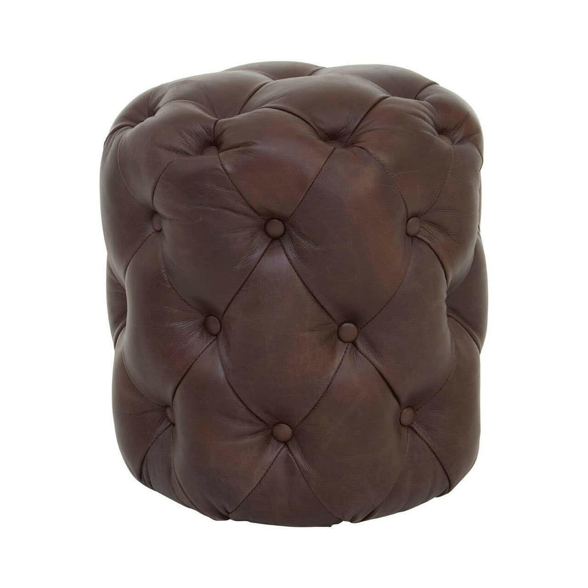 Victor Coffee Leather Stool.