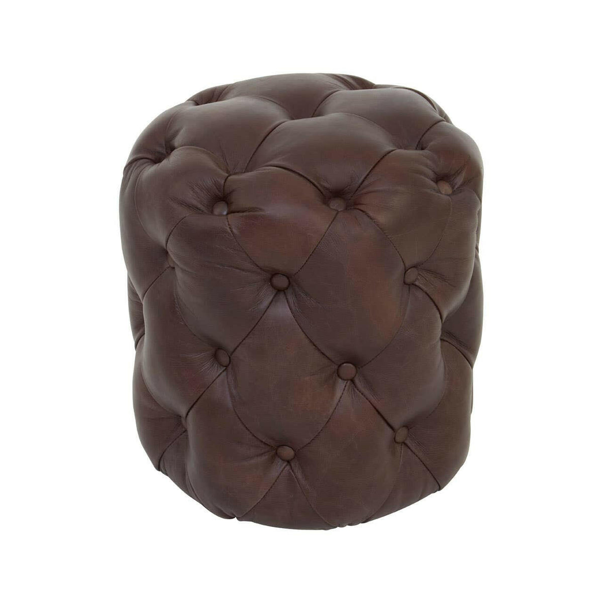 Victor Coffee Leather Stool.
