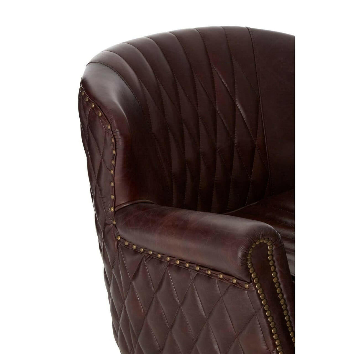 Victor Coffee Leather Winged Armchair.
