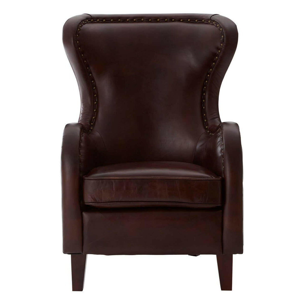 Victor Dark Coffee Leather Armchair.