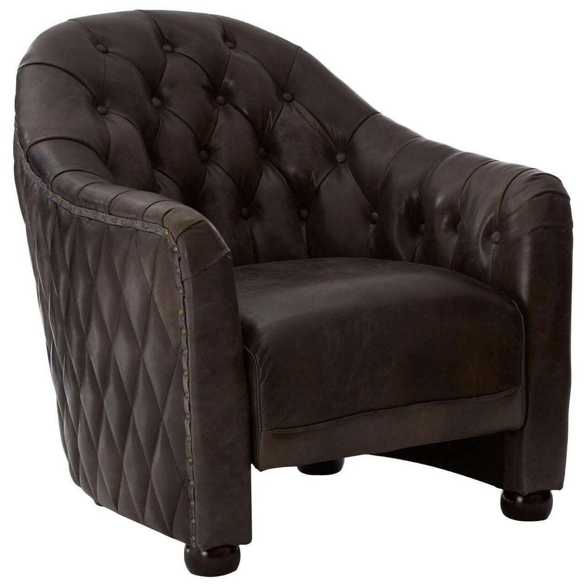 Victor Grey Leather Classic Armchair.