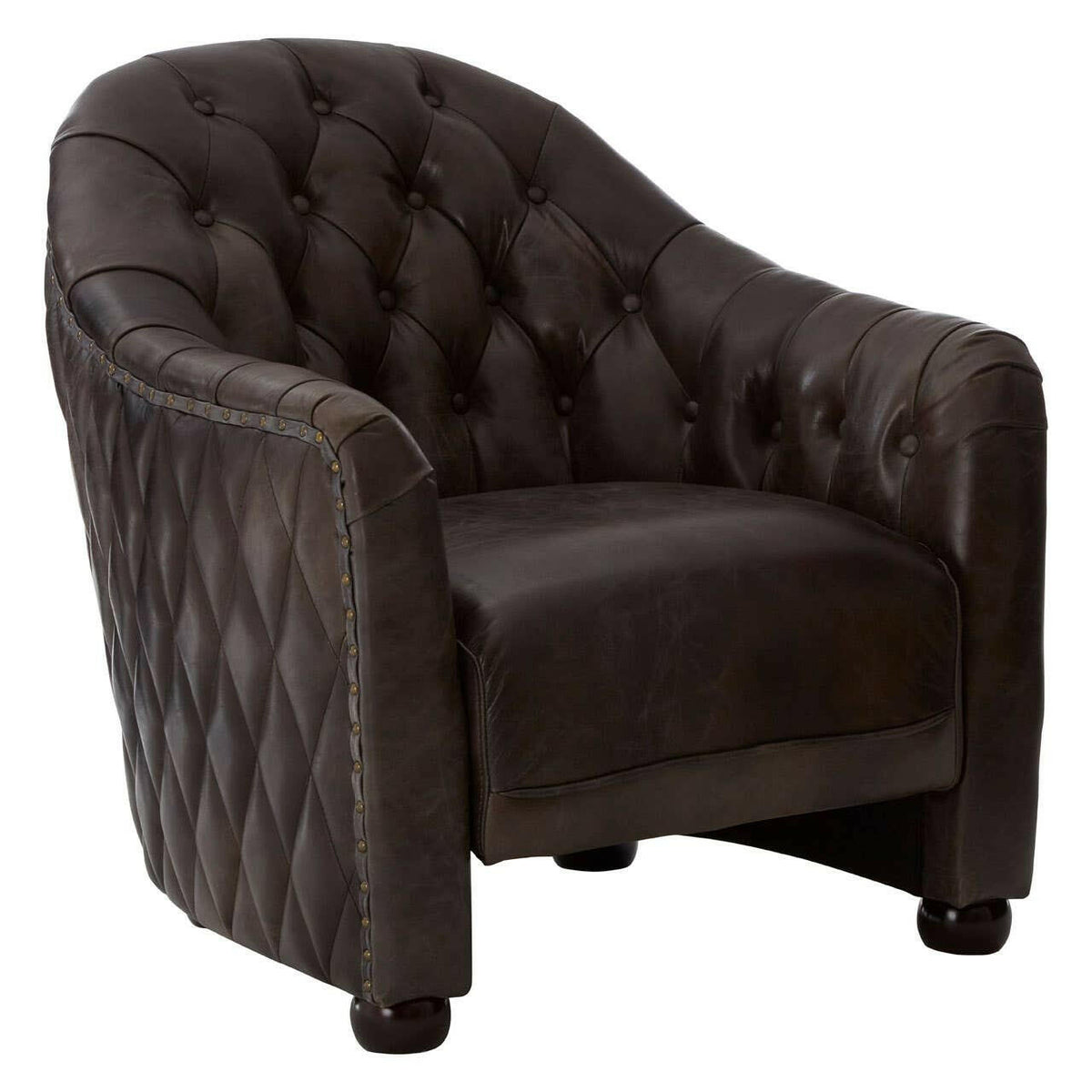 Victor Grey Leather Classic Armchair.