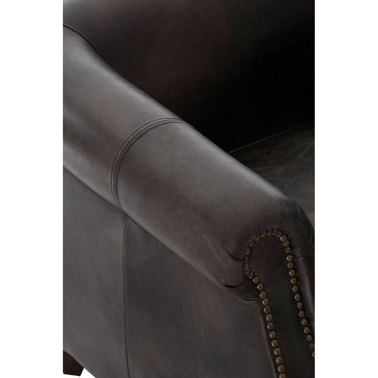 Noosa & Co. Living Victor Grey Leather Winged Armchair House of Isabella UK