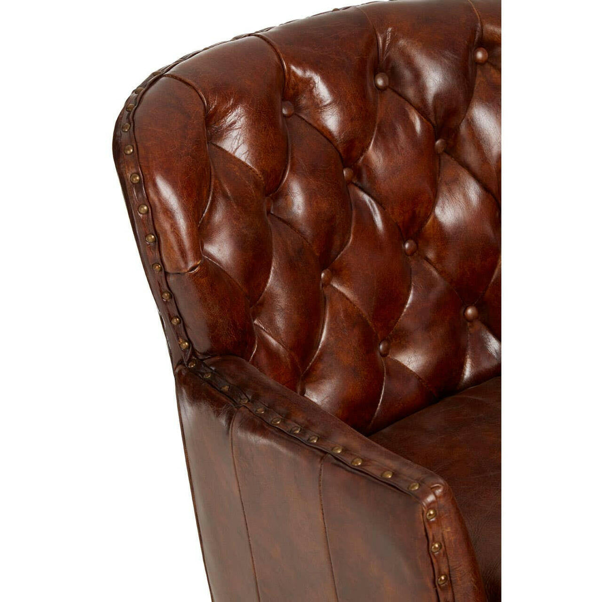 Victor Mocha Brown Button Back Armchair.