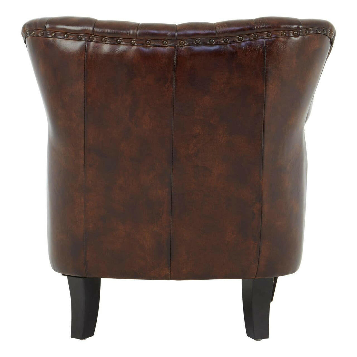 Victor Winged Brown Leather Armchair.