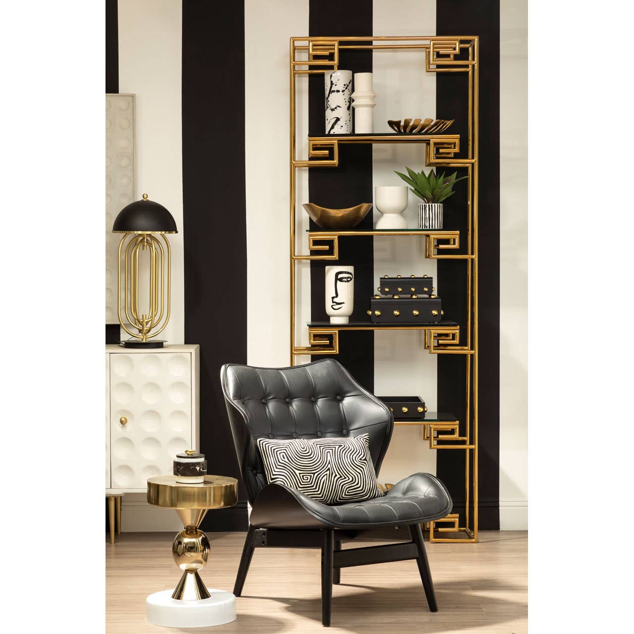 Noosa & Co. Living Vinsi Black Leather Effect Black Elm Chair House of Isabella UK