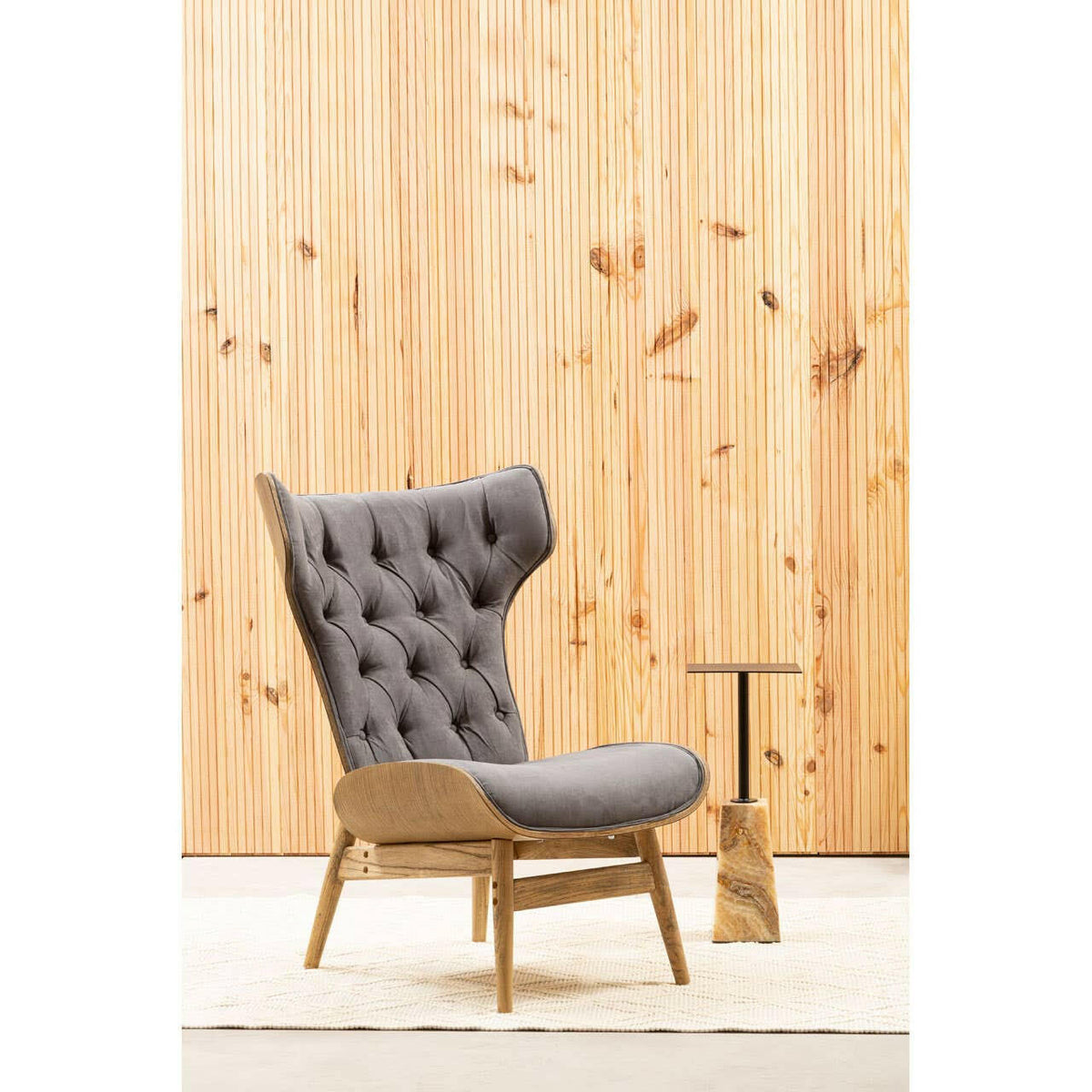 Vinsi Dark Grey Velvet Chair.