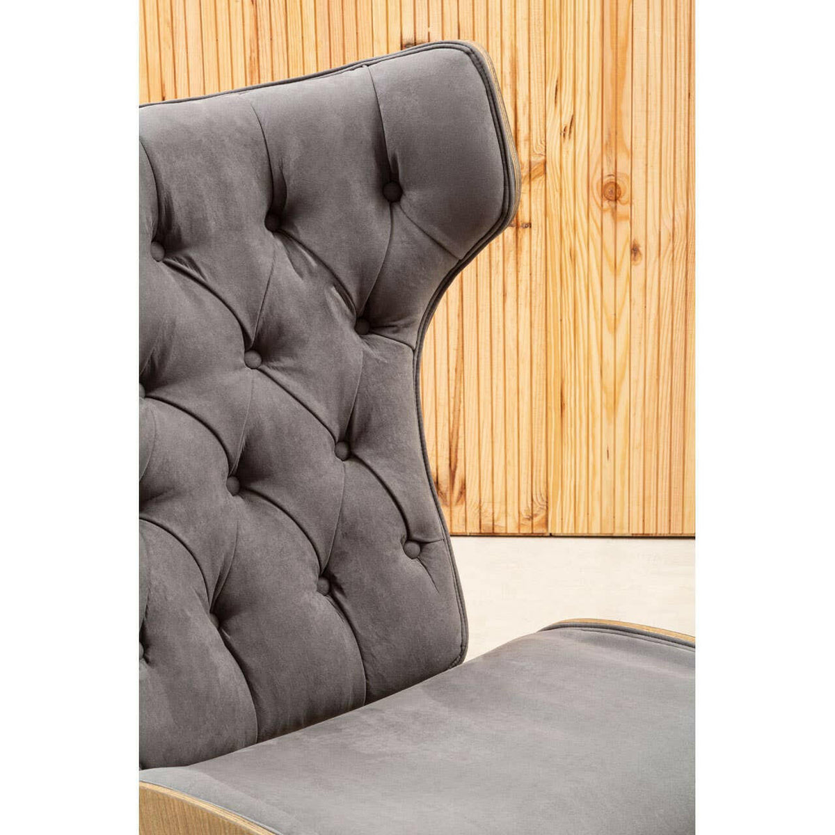 Vinsi Dark Grey Velvet Chair.