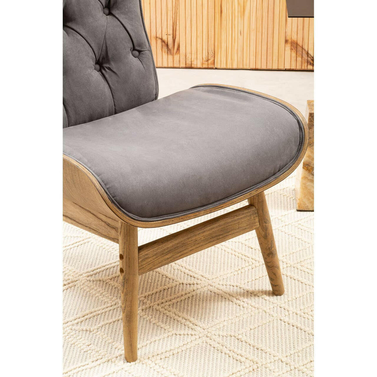 Vinsi Dark Grey Velvet Chair.