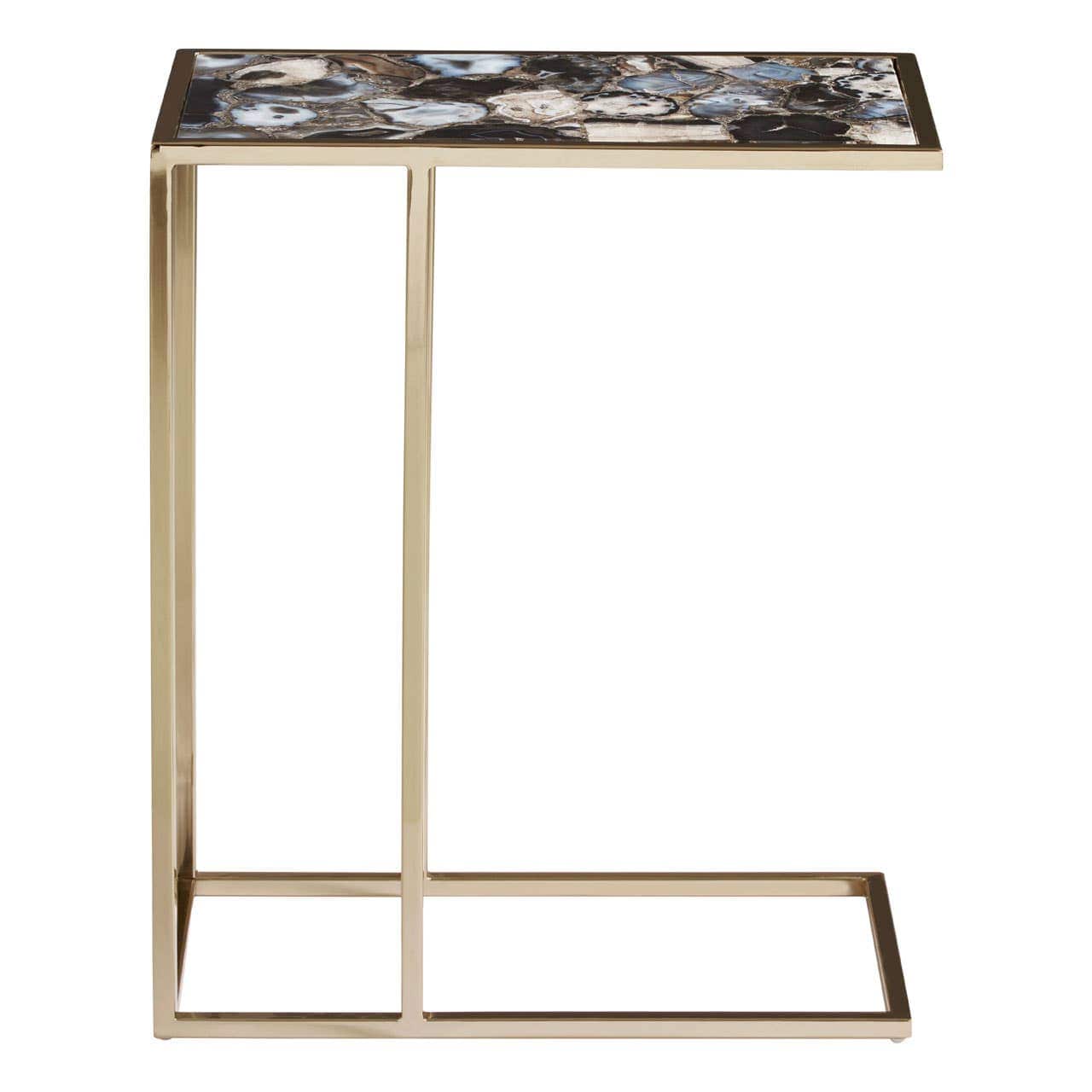 Noosa & Co. Living Vita Black And Gold Agate Side Table House of Isabella UK