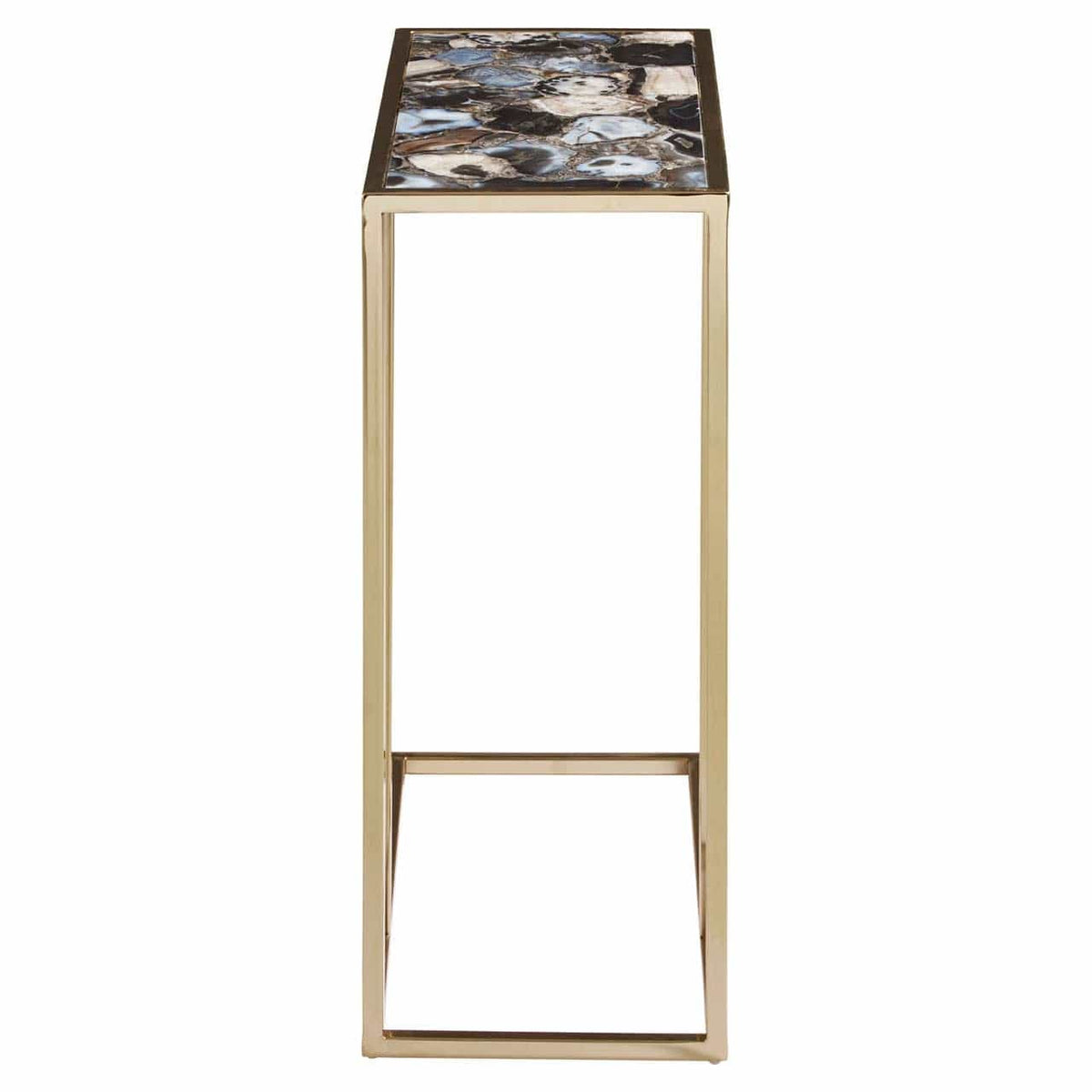 Vita Black And Gold Agate Side Table.