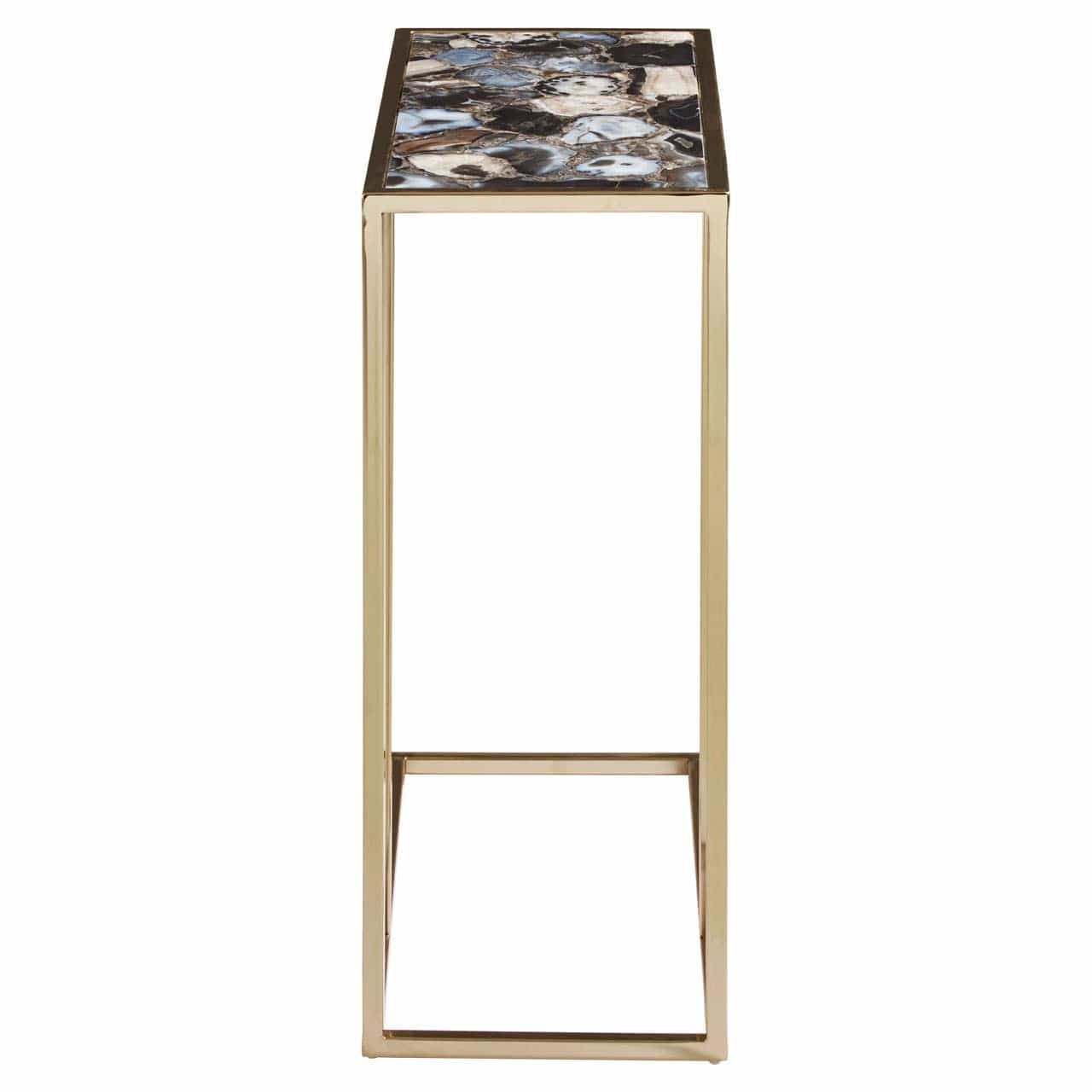 Noosa & Co. Living Vita Black And Gold Agate Side Table House of Isabella UK