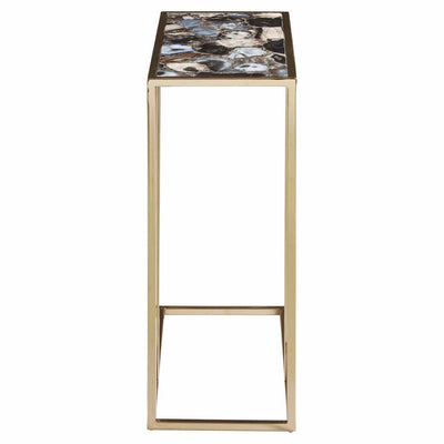 Noosa & Co. Living Vita Black And Gold Agate Side Table House of Isabella UK