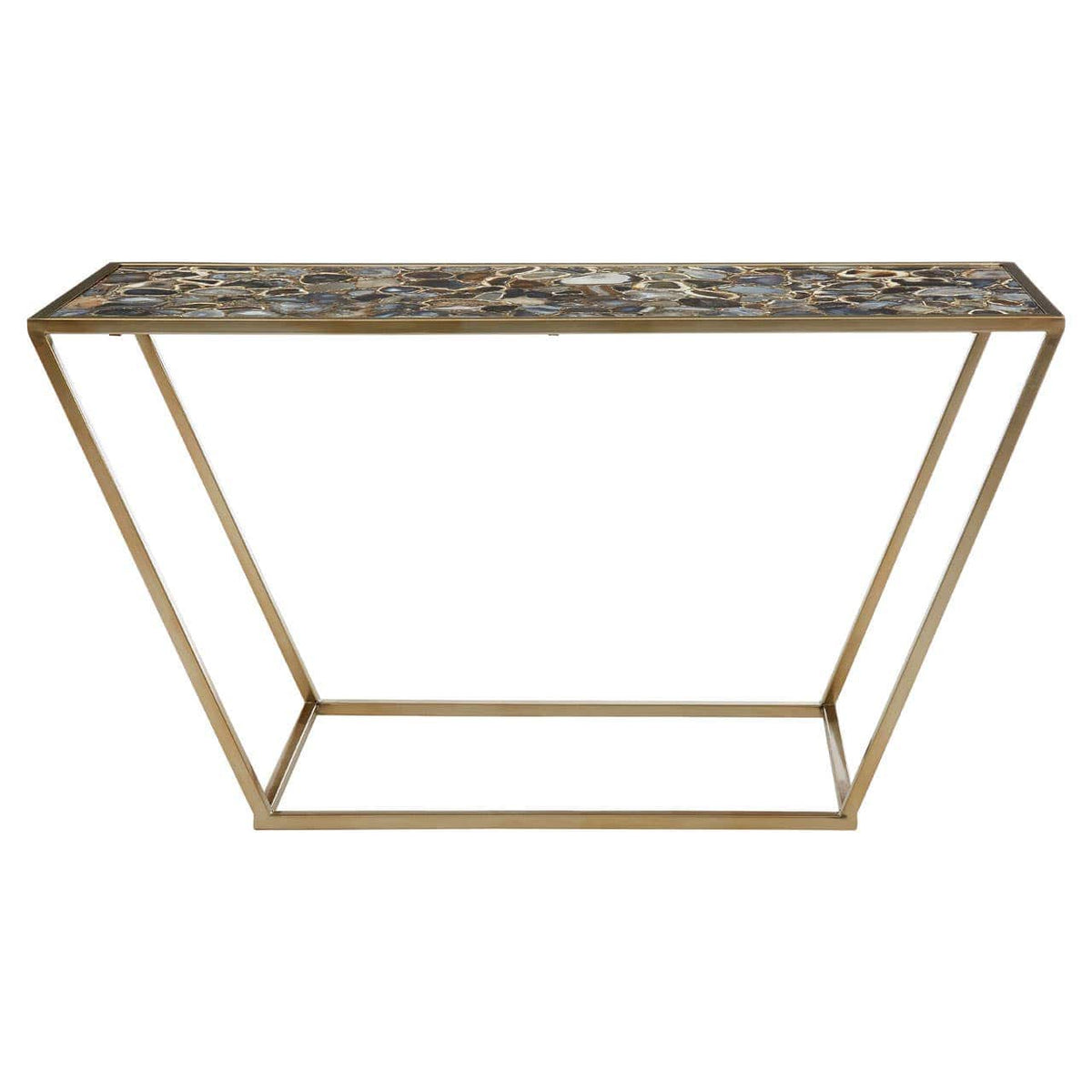 Vita Console Table With Black Agate Top.