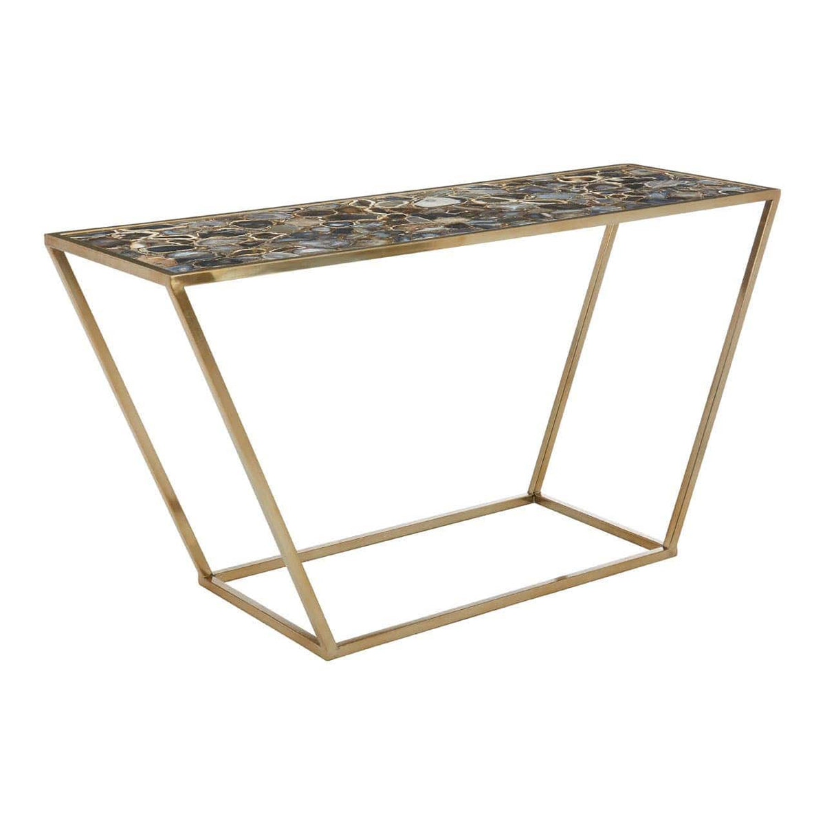 Vita Console Table With Black Agate Top.