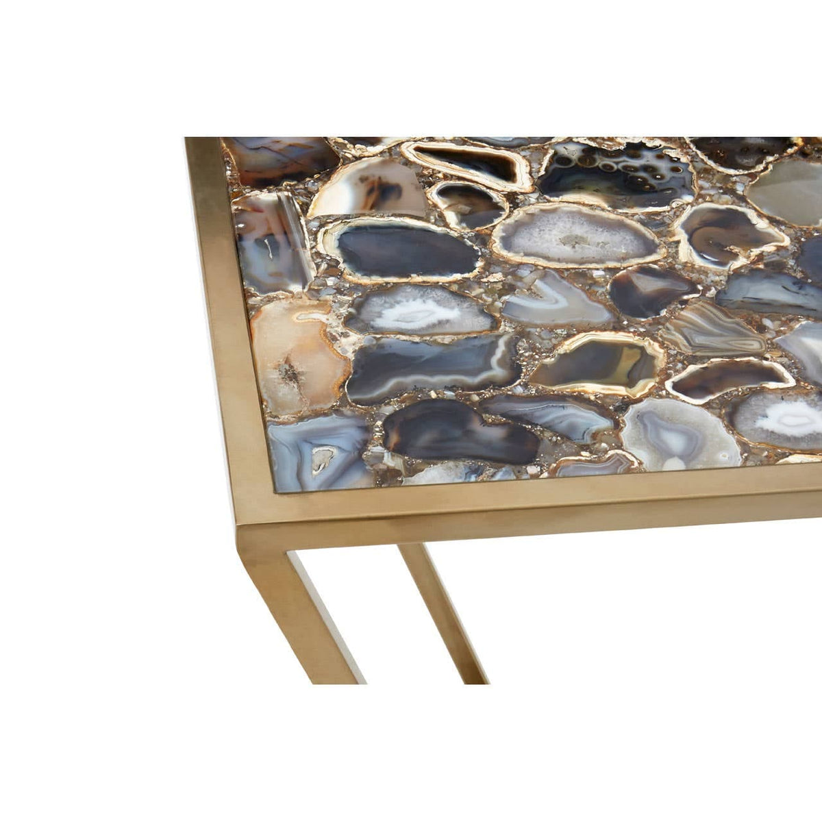 Vita Console Table With Black Agate Top.