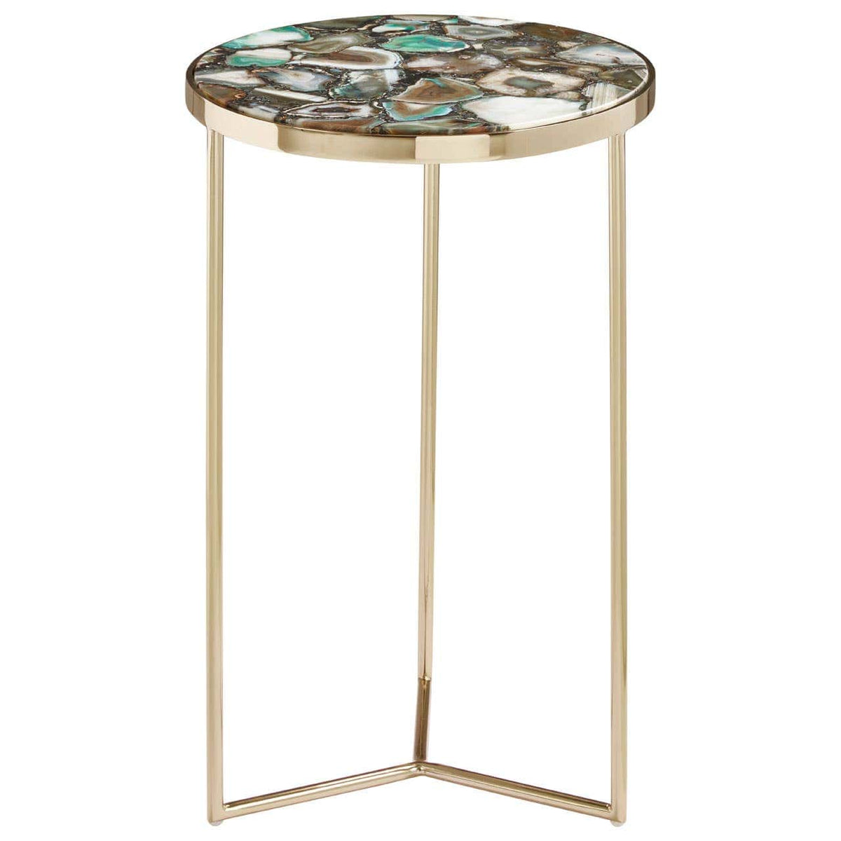 Vita Green Agate Round Side Table.