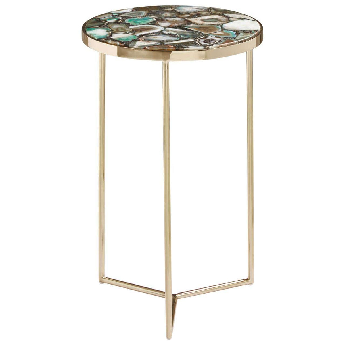 Vita Green Agate Round Side Table.