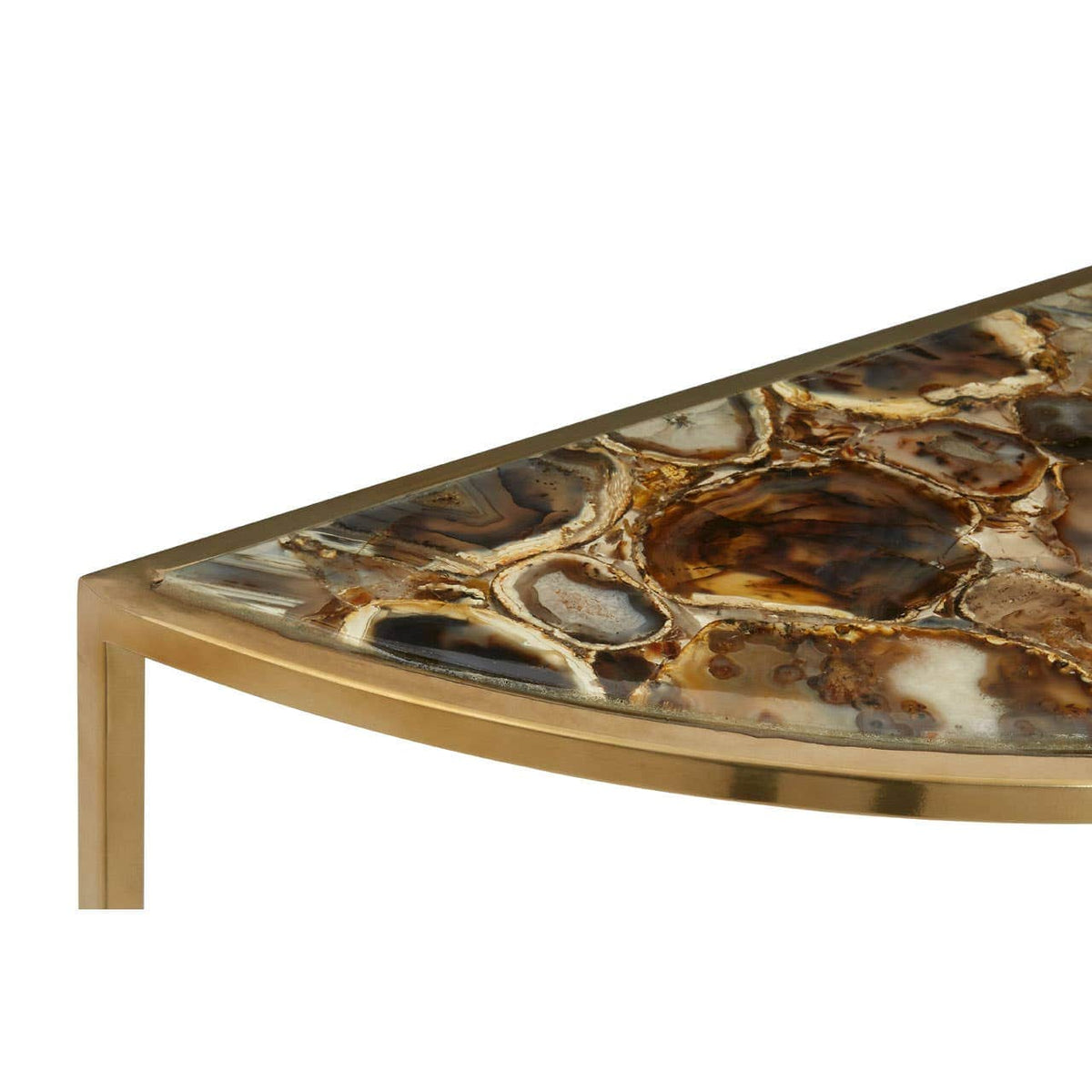 Vita Half Moon Black Agate Top Table.