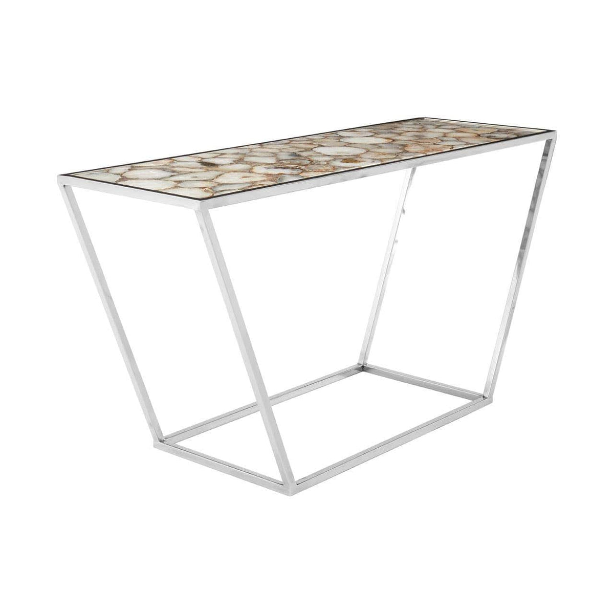 Vita White Agate Console Table.