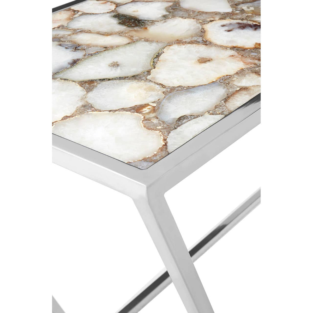 Vita White Agate Console Table.