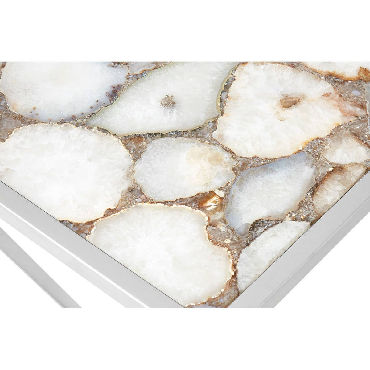 Vita White Agate Console Table.